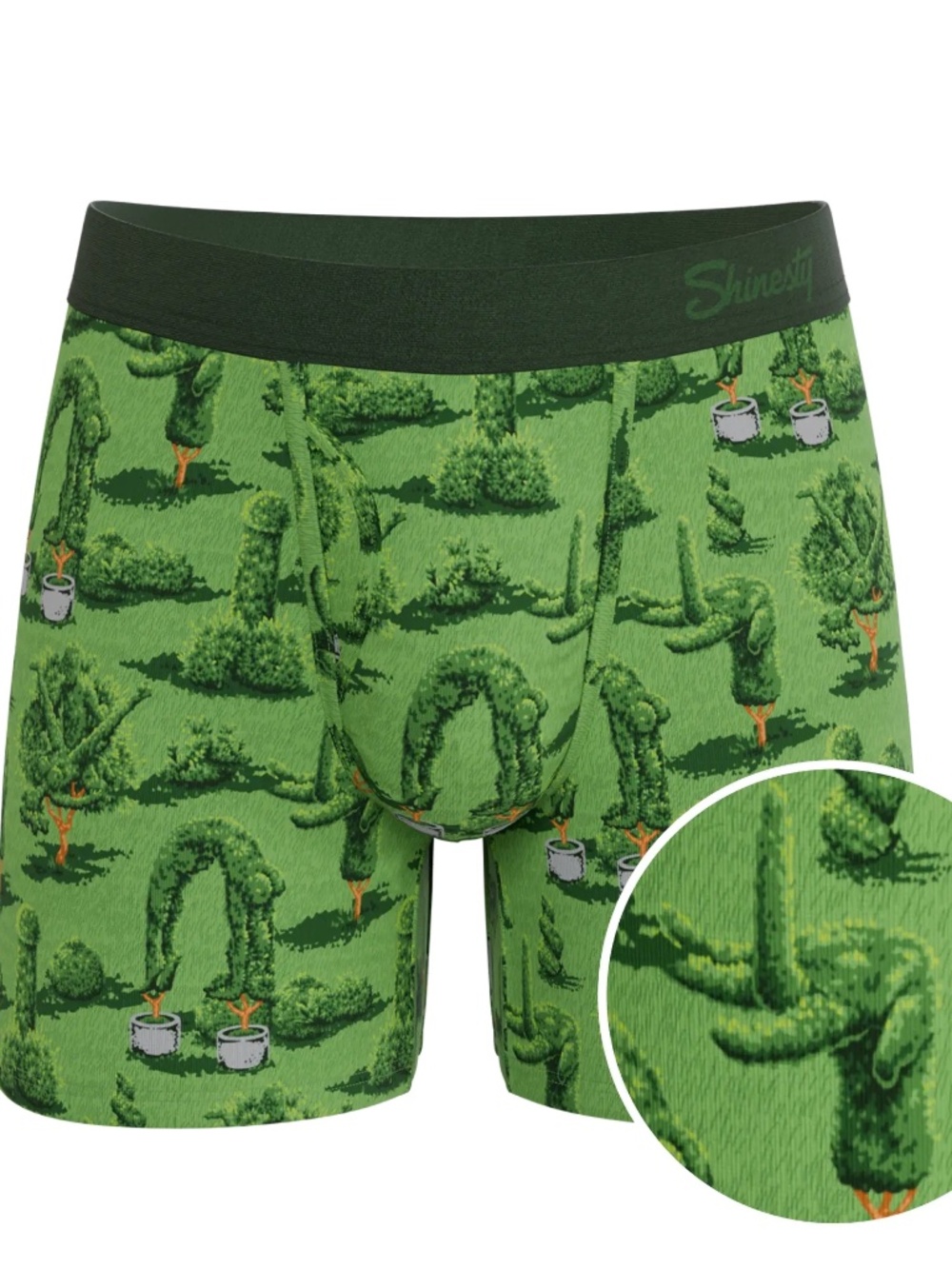 1335 NWT Shinesty Naughty Landscaping Ball Hammock Boxers w/Fly – L - Green